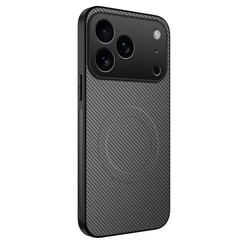 magnetic leather carbon fiber case